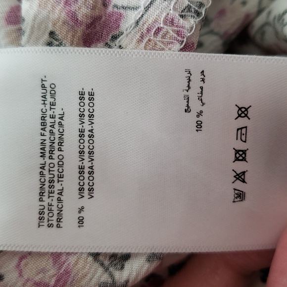 Kookai NWOT Ditsy Floral Ruffle Blouse 6 / 8 (38) Purple Ivory Short Sleeve - Picture 14 of 16